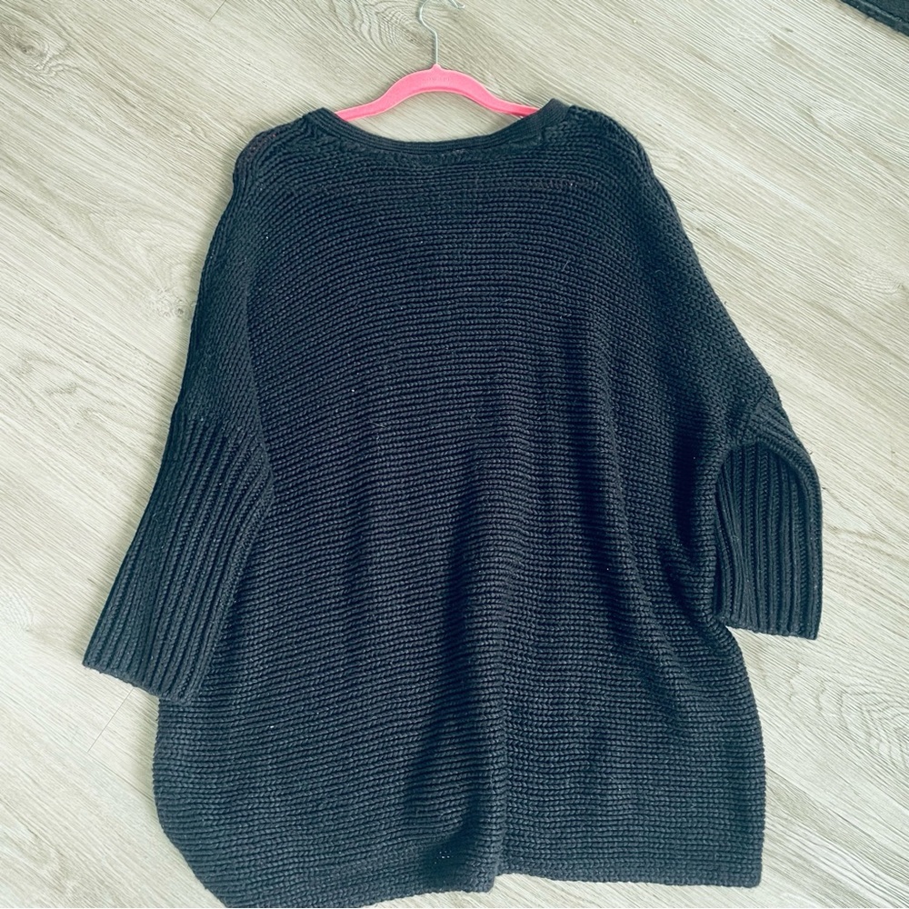 NOISY MAY KNITTED BLACK Women's Gray V-Neck Sweater Size XL